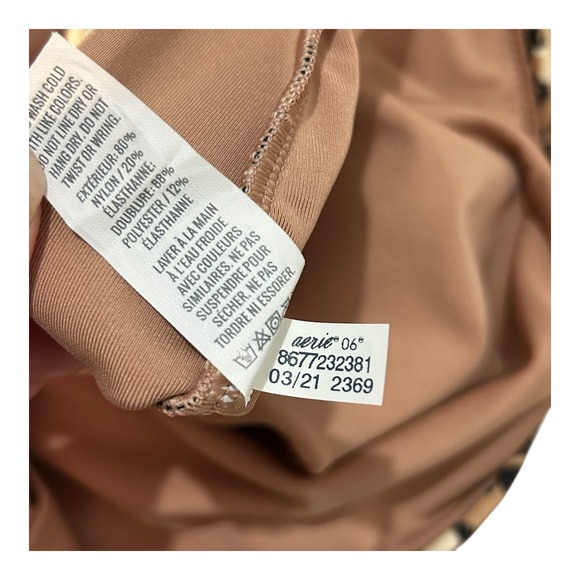 Aerie Leopard Print One Piece Swimsuit Wrap Full Coverage Womens Medium - Picture 10 of 10